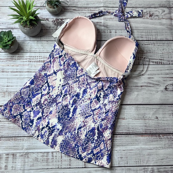 Calvin Klein Snake Print Halter Tankini - Picture 3 of 6